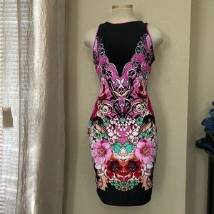 Floral abstract midi dress